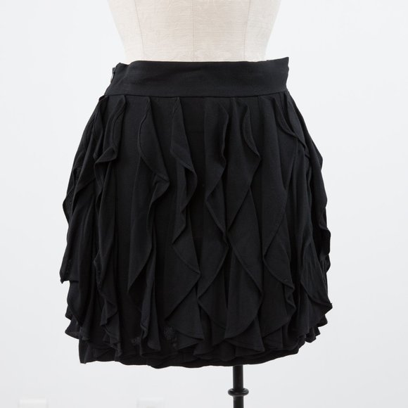 Anthropologie Y2K M Ruffle Mini Party Skirt Black - Picture 9 of 9